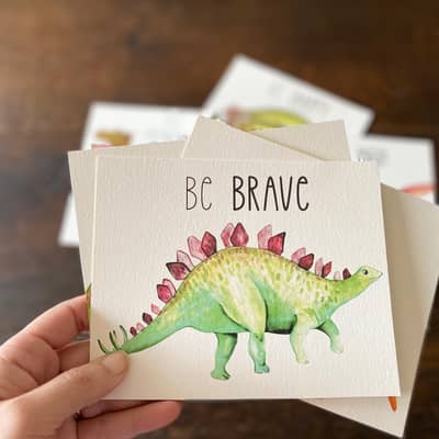 Dinosaur positivity cards for kids
