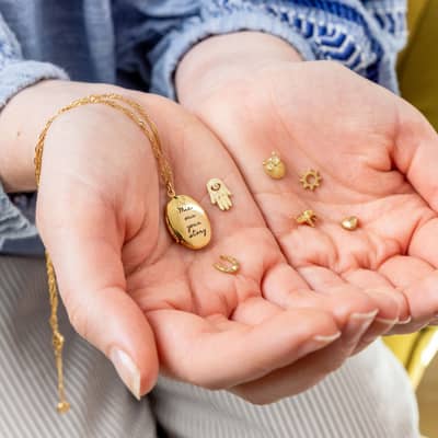 Lisa Angel Ladies' Personalised Sterling Silver Crystal Hearts Necklace