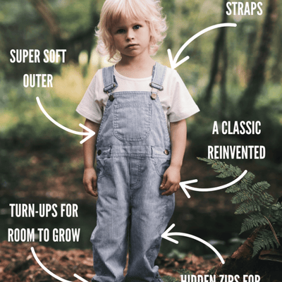 otto stripe denim dungarees