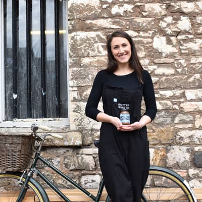 Butter Bike - Founder Jeni Reeve with the OG bicycle