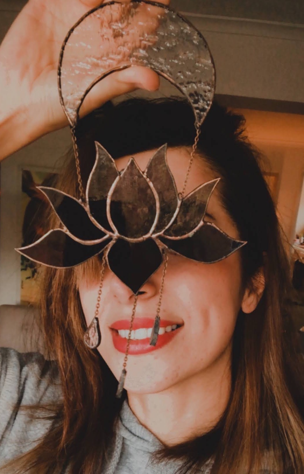 Artist holding Lotus flower 