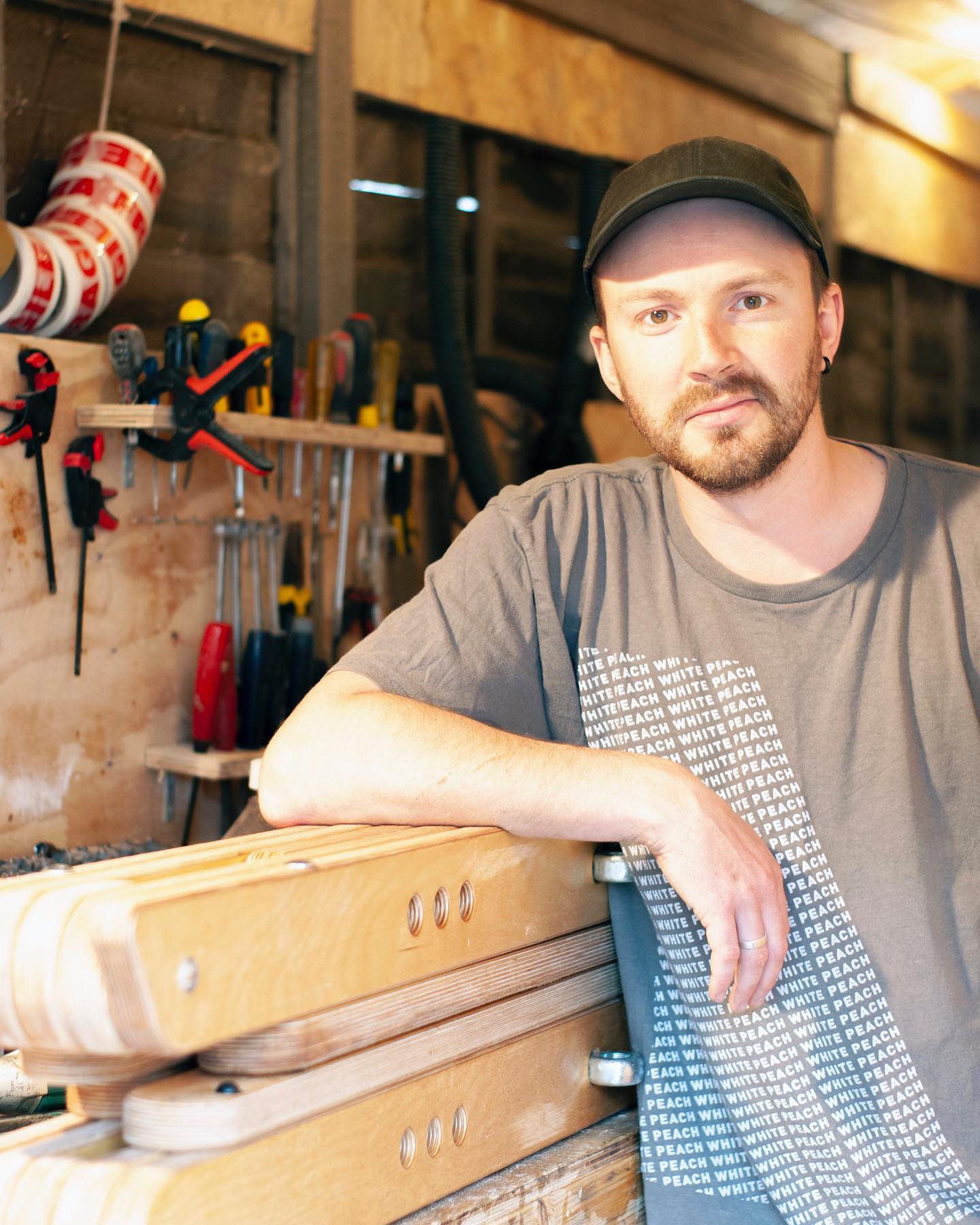 Josh in the workshop