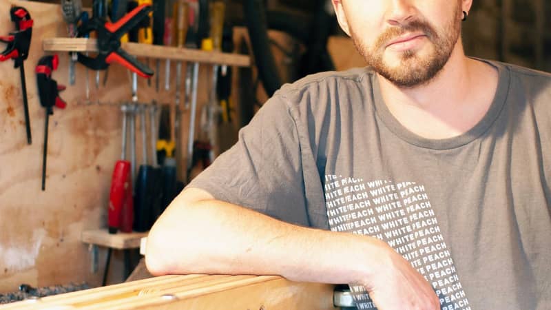 Josh in the workshop