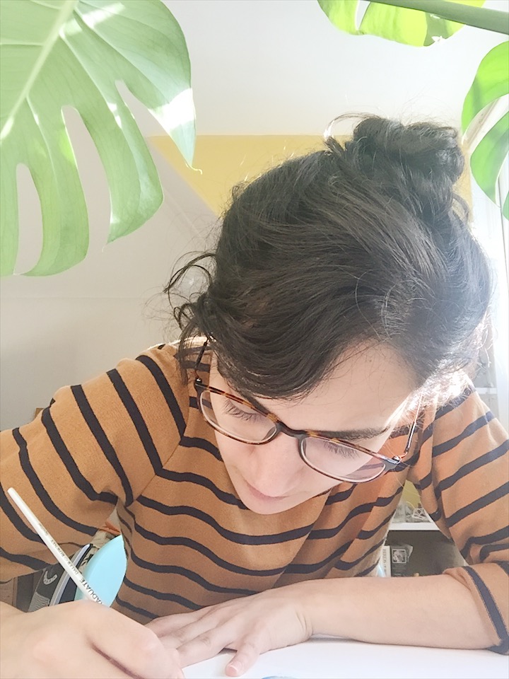 Painting at my little desk