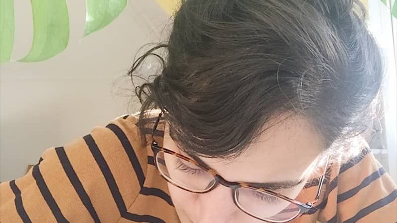 Painting at my little desk