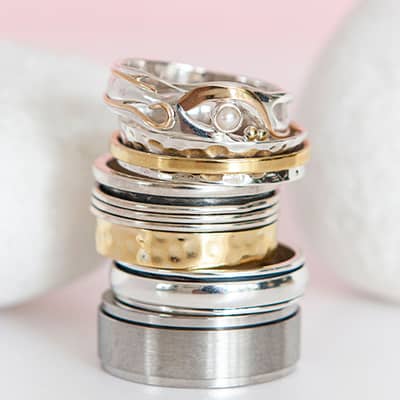 Stack of Rings Ready for Personalisation