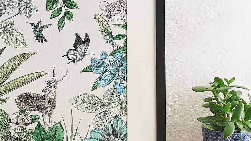 Deer and Flowers Botanical Art Print