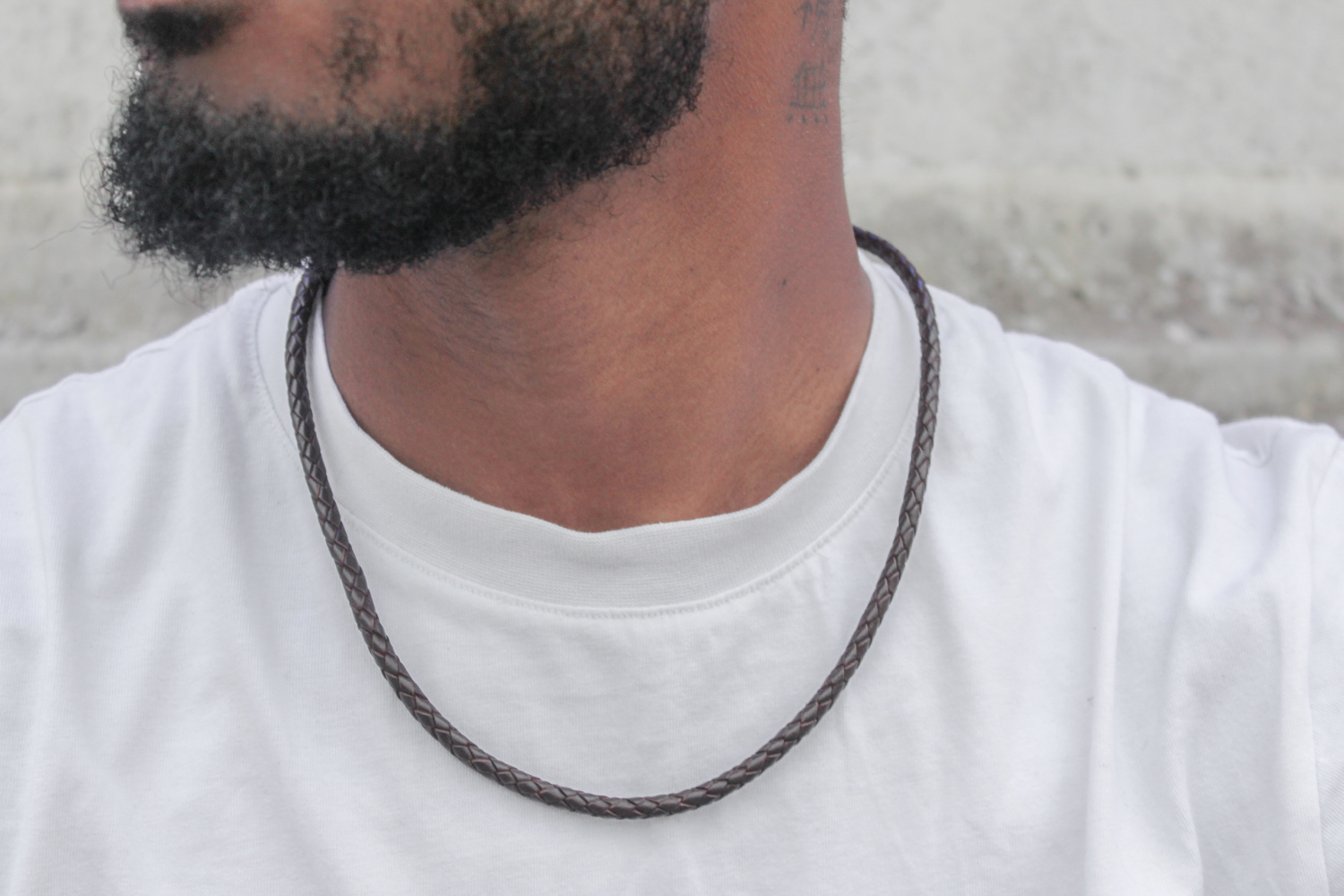 Mens leather Neckalce with sterling silver clasp