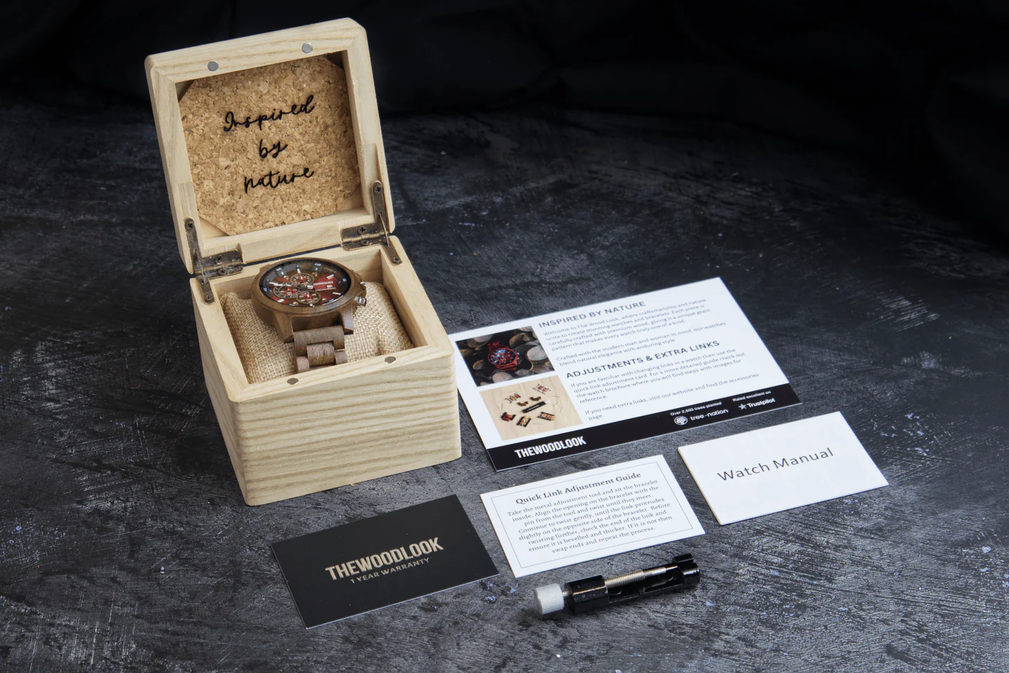 Wooden Watch With Collectors Box & Instructions