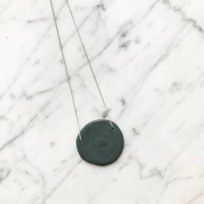 Slate Ceramic Pendant Necklace