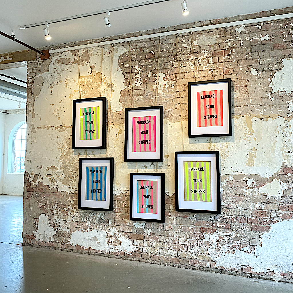 Embrace Your Stripes A3 Hand-printed Linen Off-Cut Wall Hanging Print