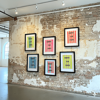 Embrace Your Stripes A3 Hand-printed Linen Off-Cut Wall Hanging Print