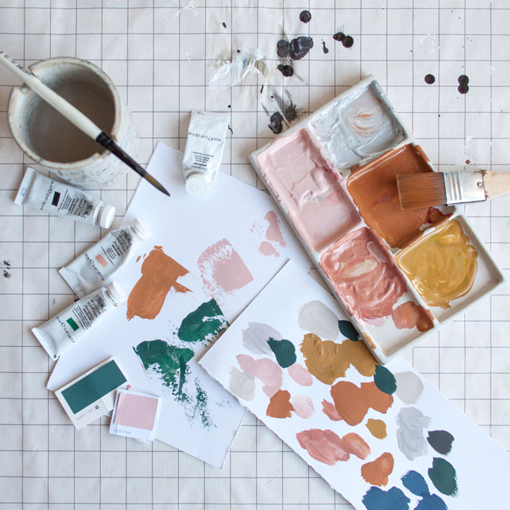 Emma's paint palette and colour experiments