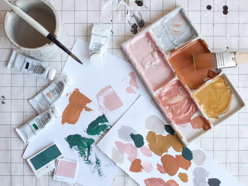 Emma's paint palette and colour experiments