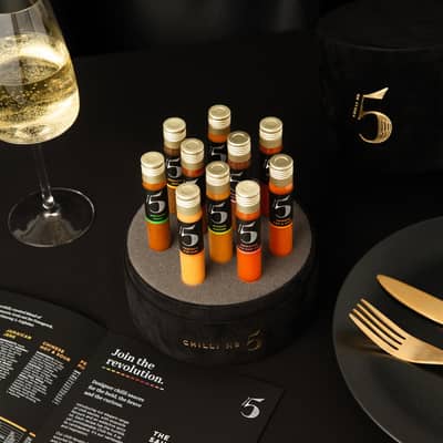 Chilli No. 5 - Dining Collection - Awarded gourmet chilli hot sauces packed with superfoods & supplements perfect to gift