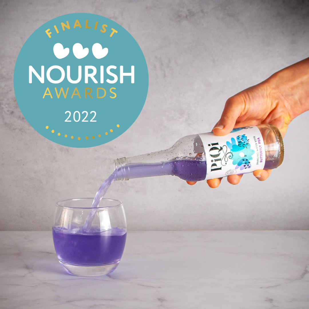 nourish award and butterfly pea kefir