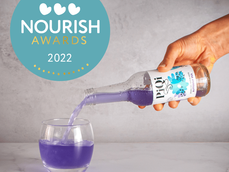 nourish award and butterfly pea kefir