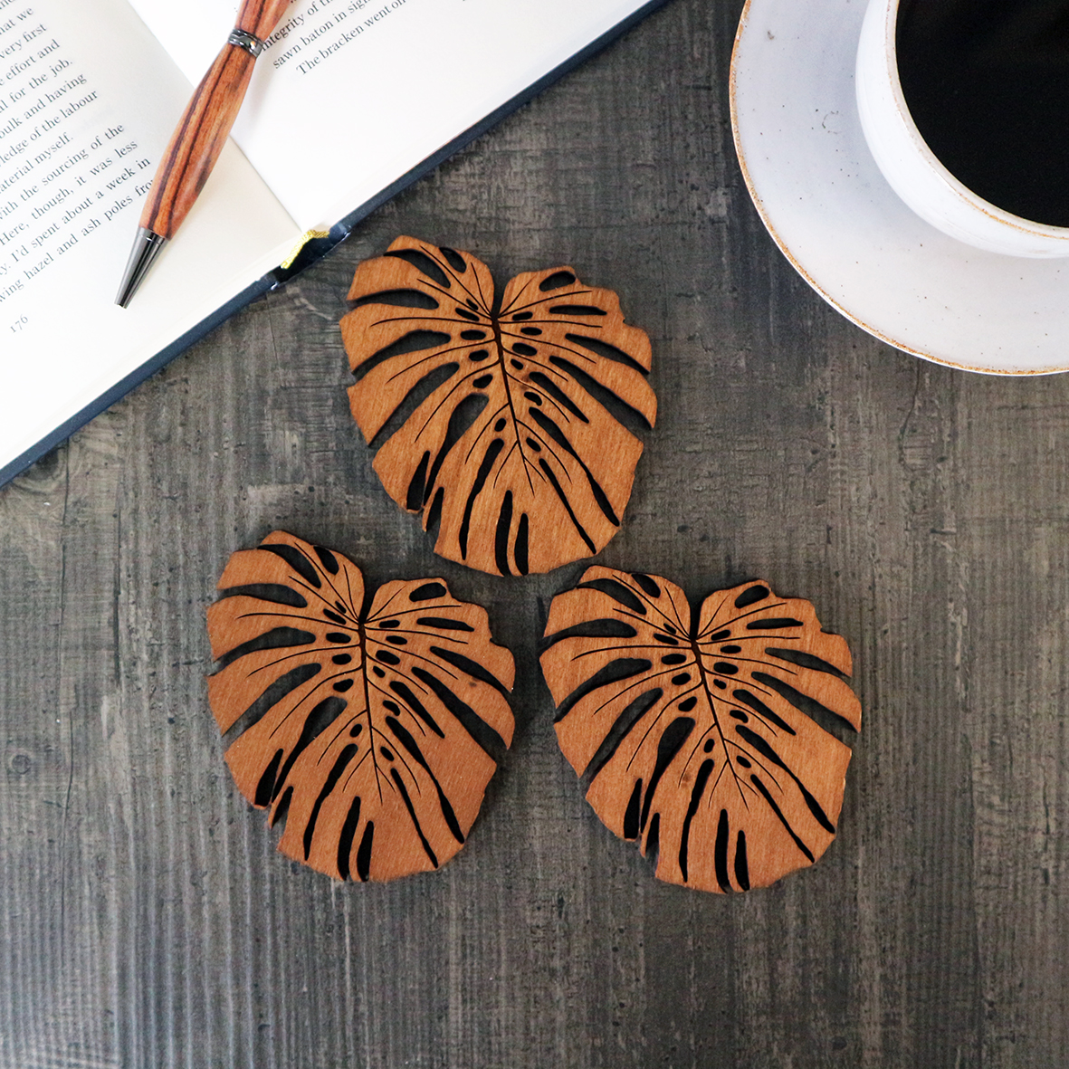 Monstera drinks coasters
