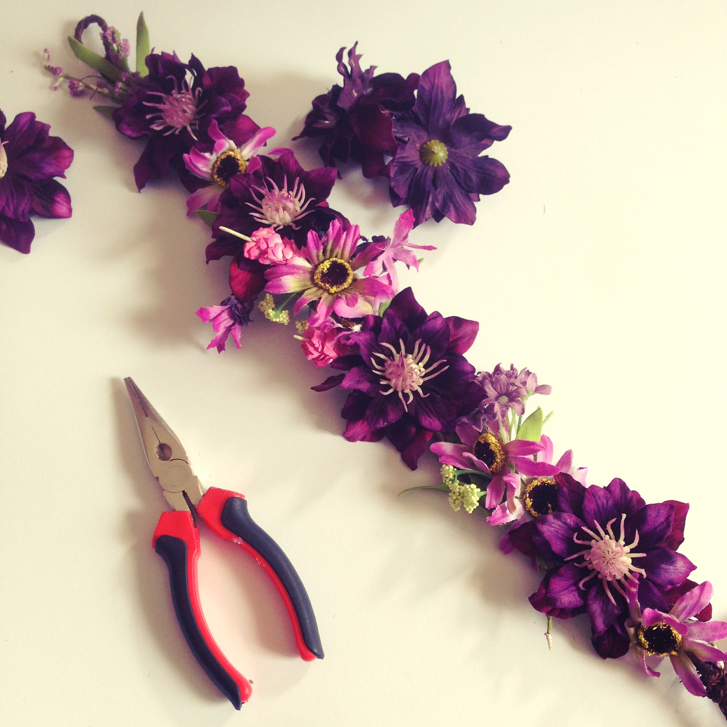 Work in progress floral crown headband