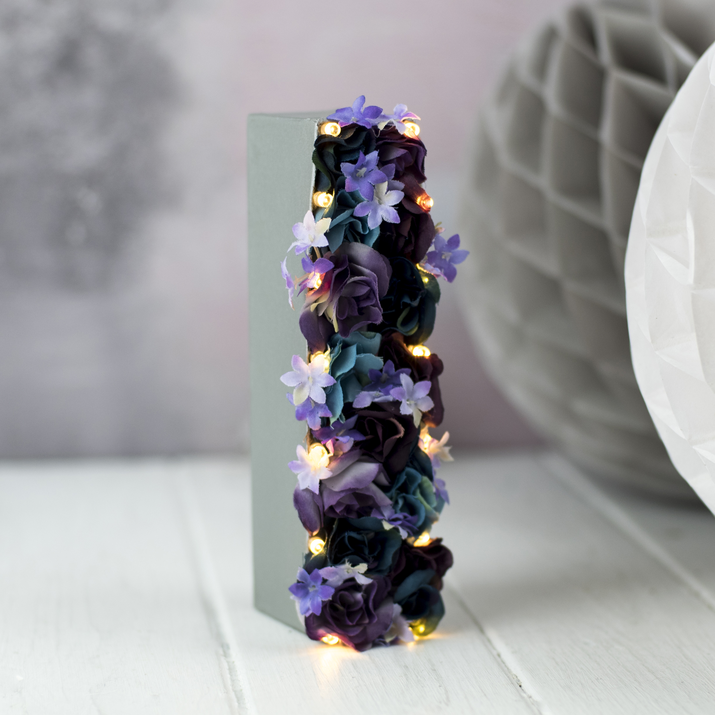 Handmade, flower letter lights