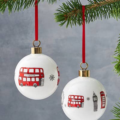 London baubles Christmas decorations