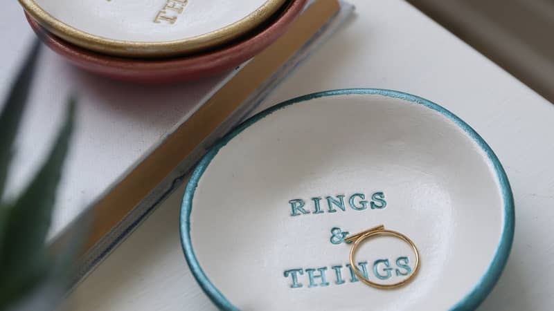 Teal rings and things trinket dish