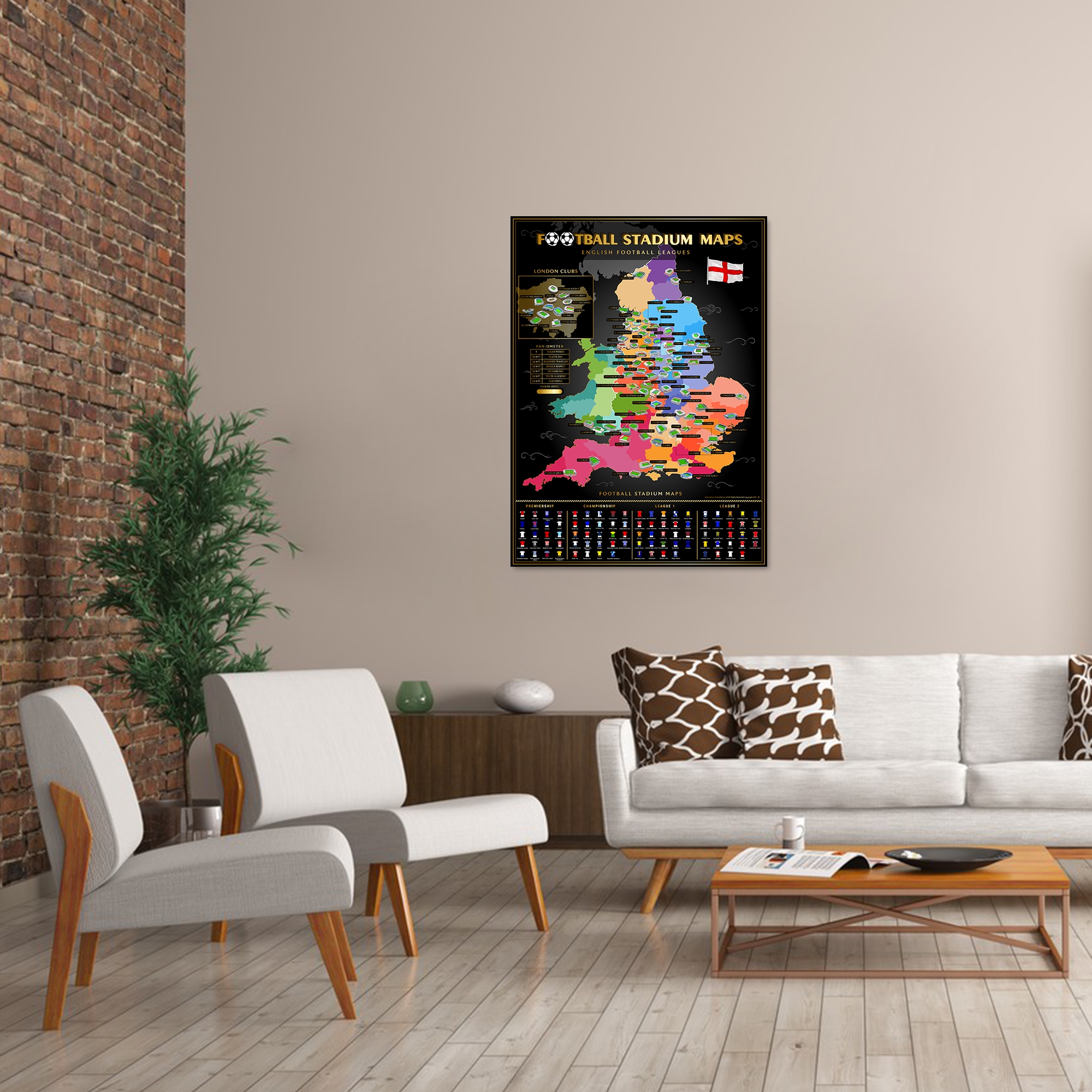 English Foootball leagues poster on the wall