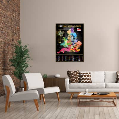 English Foootball leagues poster on the wall