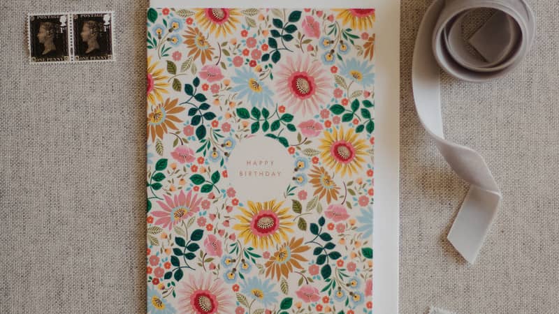 Beautiful Bright Flowers Birthday Card