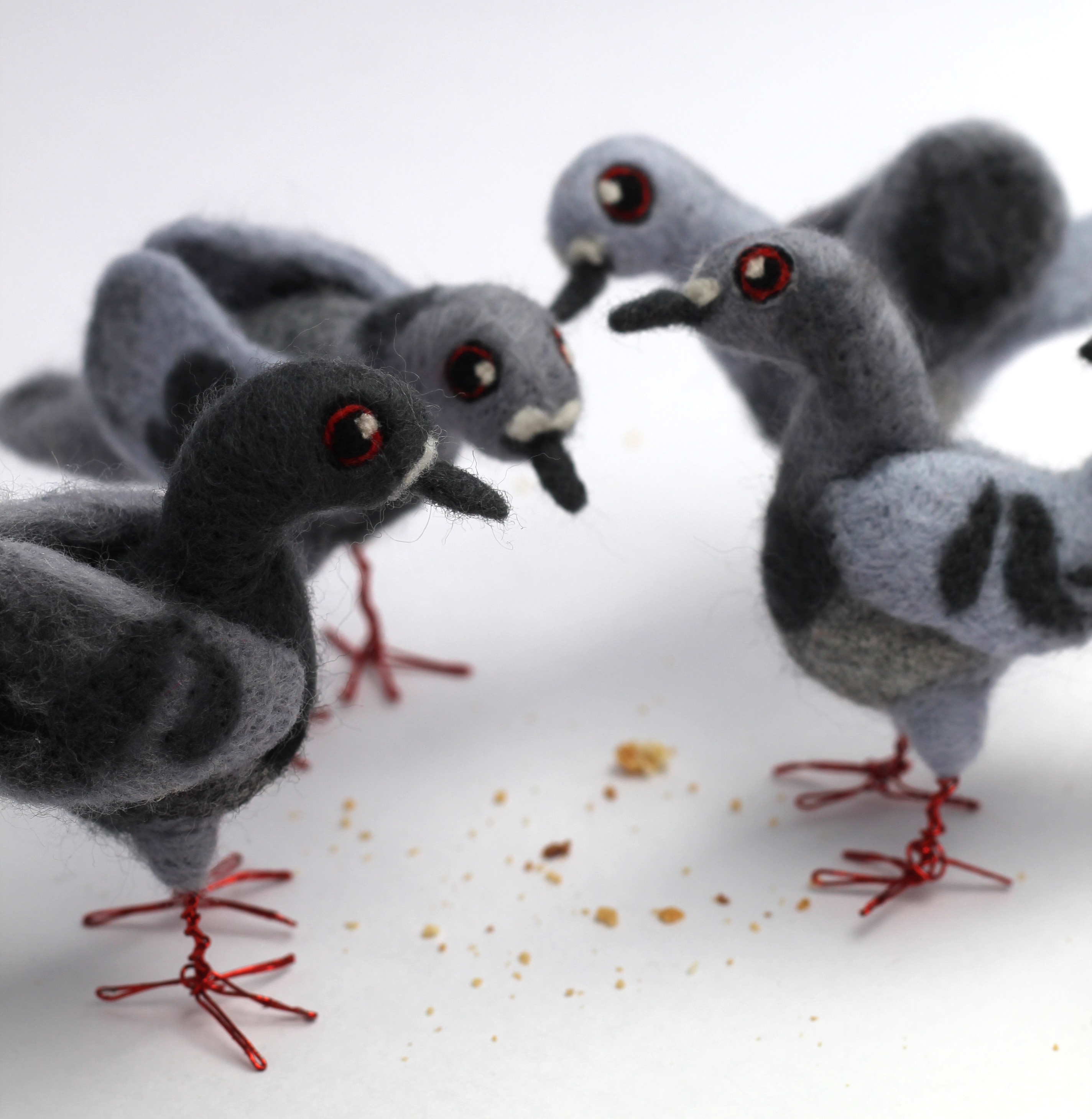 Needle Felted Pigeons