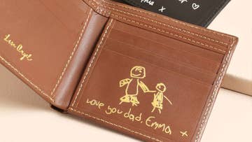 Personalised handwritten leather wallet