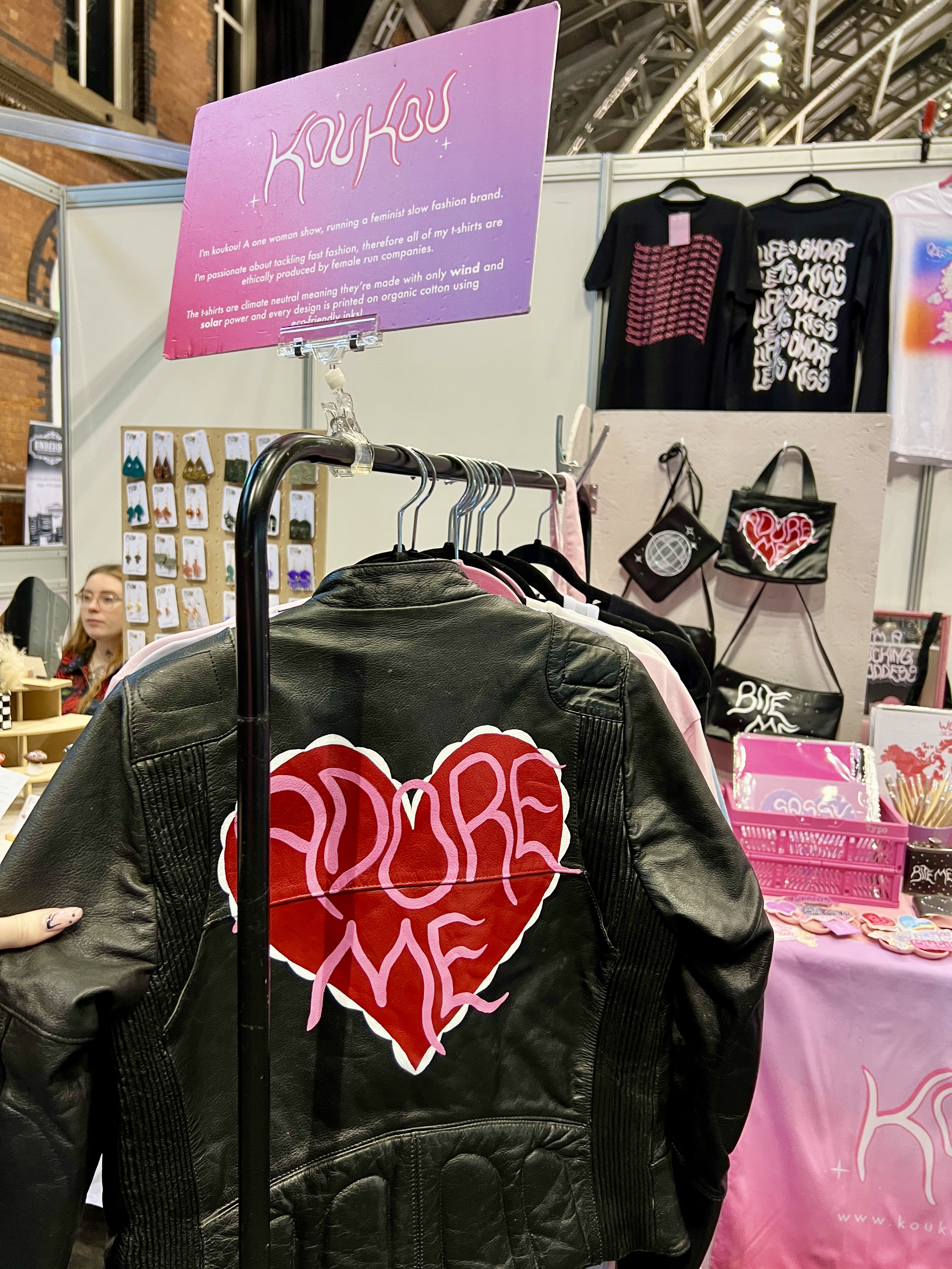 A vintage handpainted leather jacket