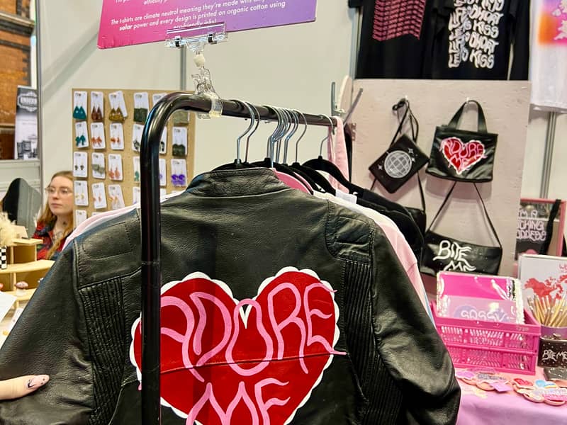 A vintage handpainted leather jacket