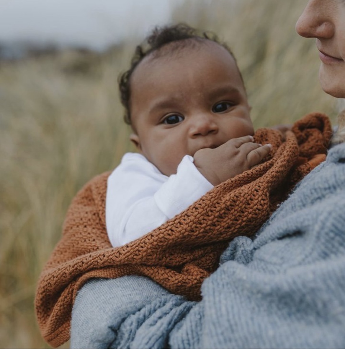 Glazed Dune Burnt Orange Baby Blanket by blankei.