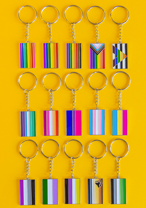 LGBTQ+ flags metal keyrings