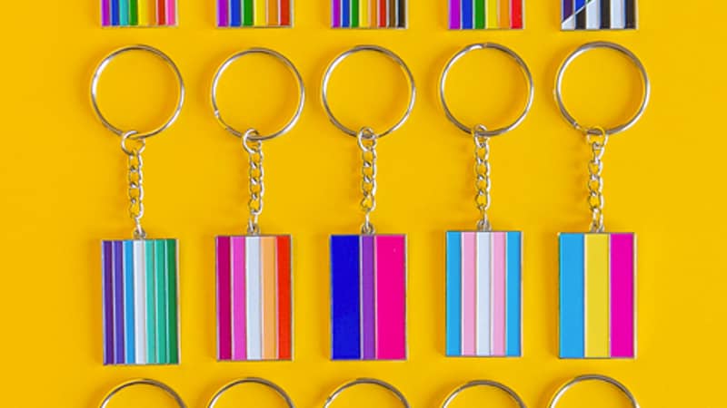 LGBTQ+ flags metal keyrings