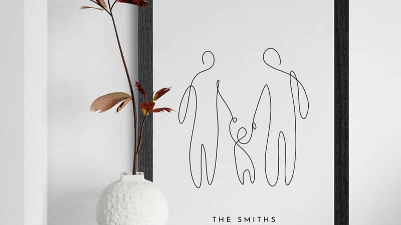 Personalised family holding hands print