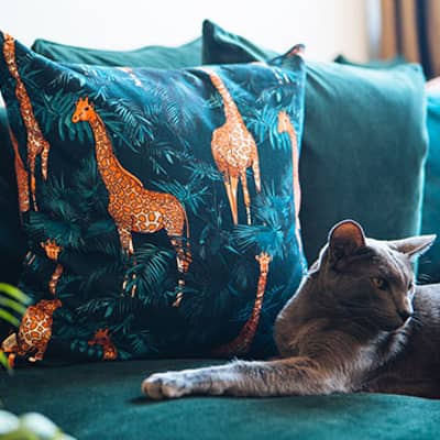 Printed Giraffe Cushion