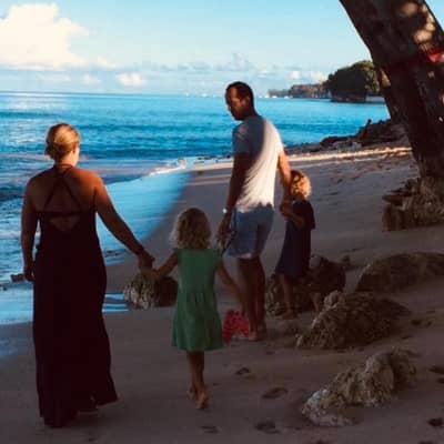 Back to where it all began. Our family walking along the beach in Barbados