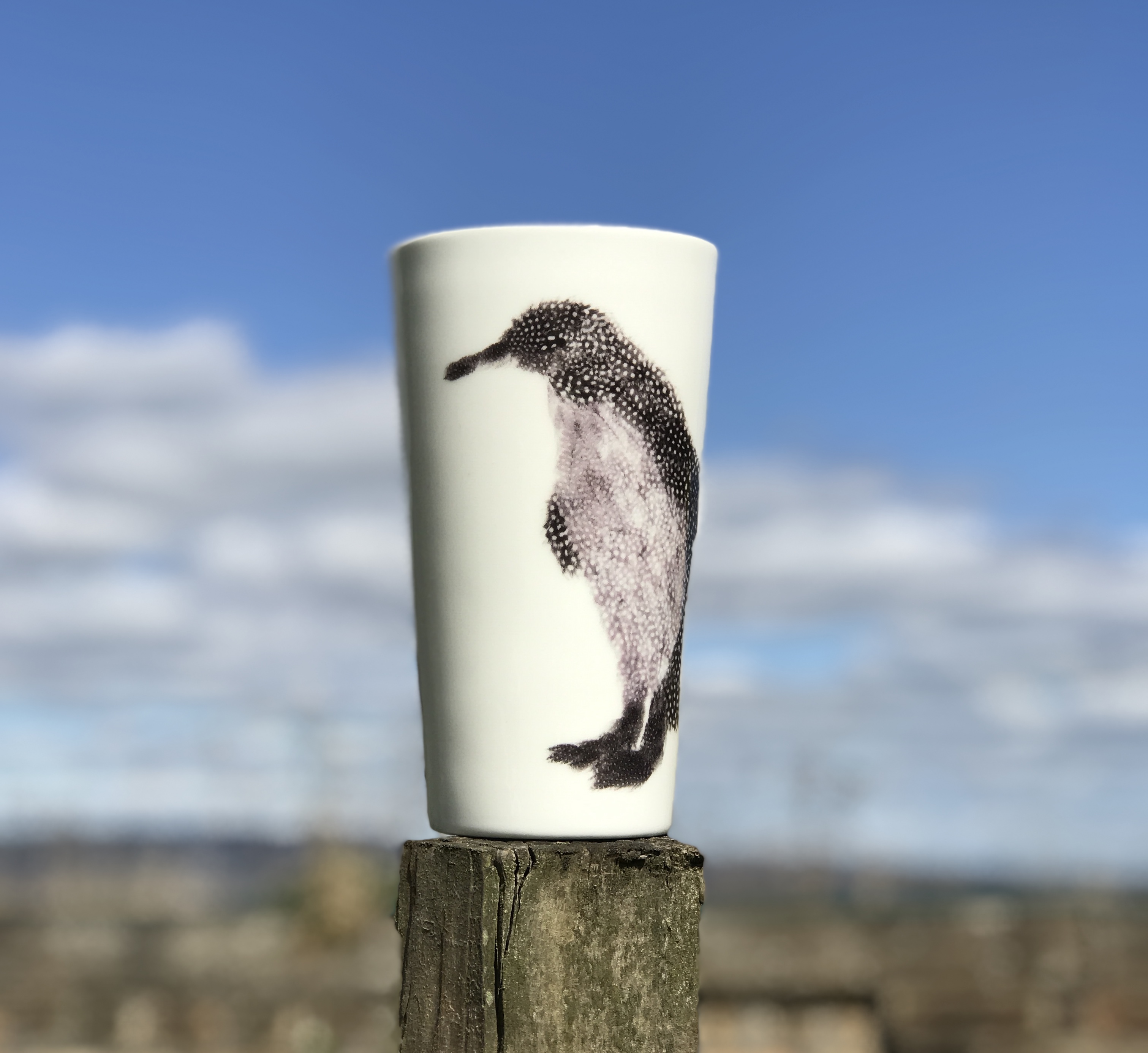 The process of making the penguin from 100% feathers