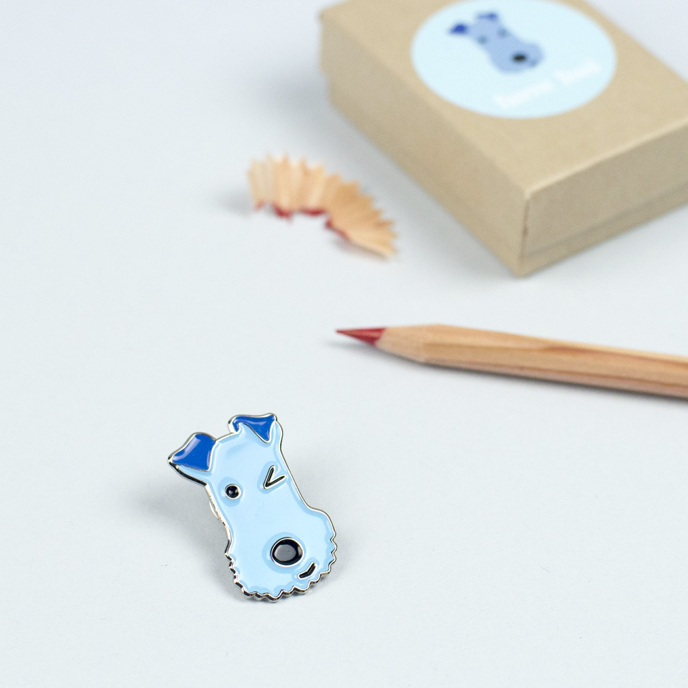 Winking Dog Lapel Pin by Forever Foxed