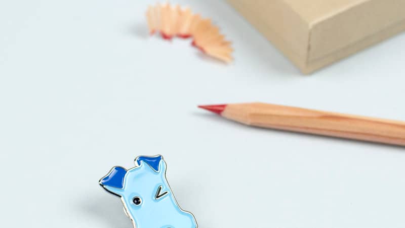 Winking Dog Lapel Pin by Forever Foxed