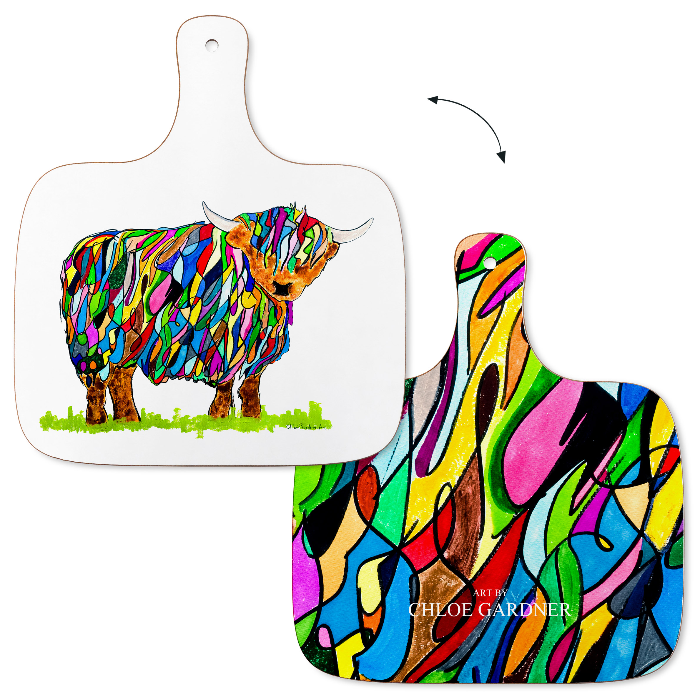 Both sides of the Chopping board 