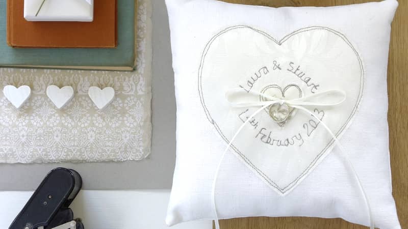 personalised wedding ring cushion