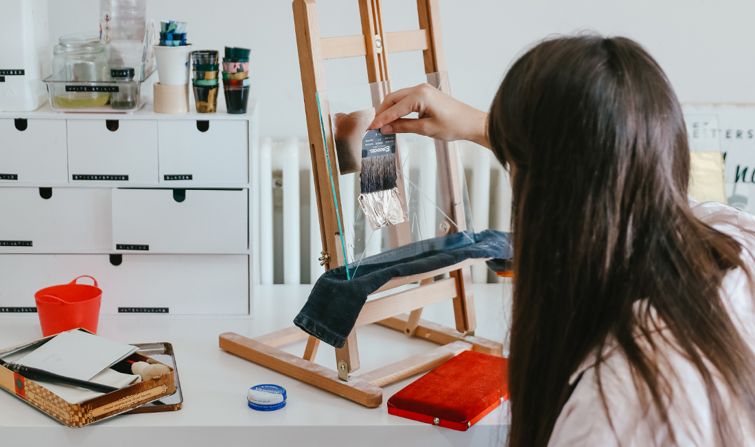 Letters by Em, work in progress water gilding with gold leaf