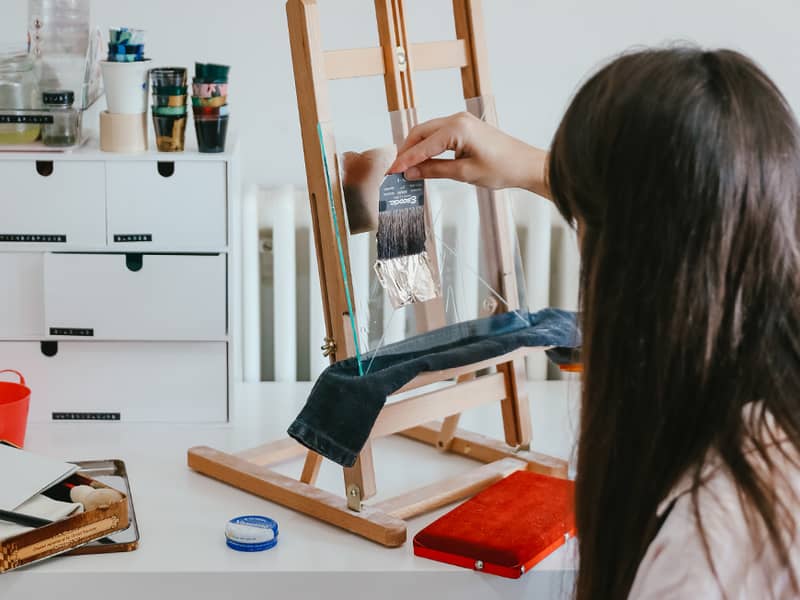 Letters by Em, work in progress water gilding with gold leaf
