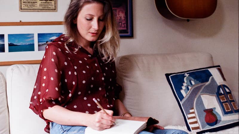 Lotte in her writing room