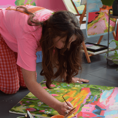 Painting in my studio