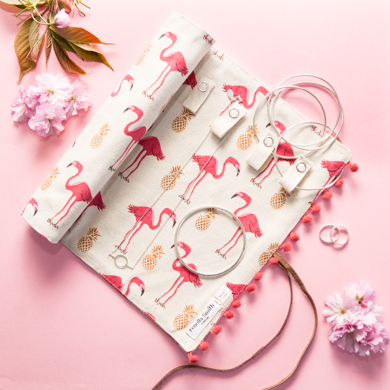 Flamingo Jewellery Roll