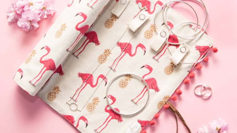 Flamingo Jewellery Roll